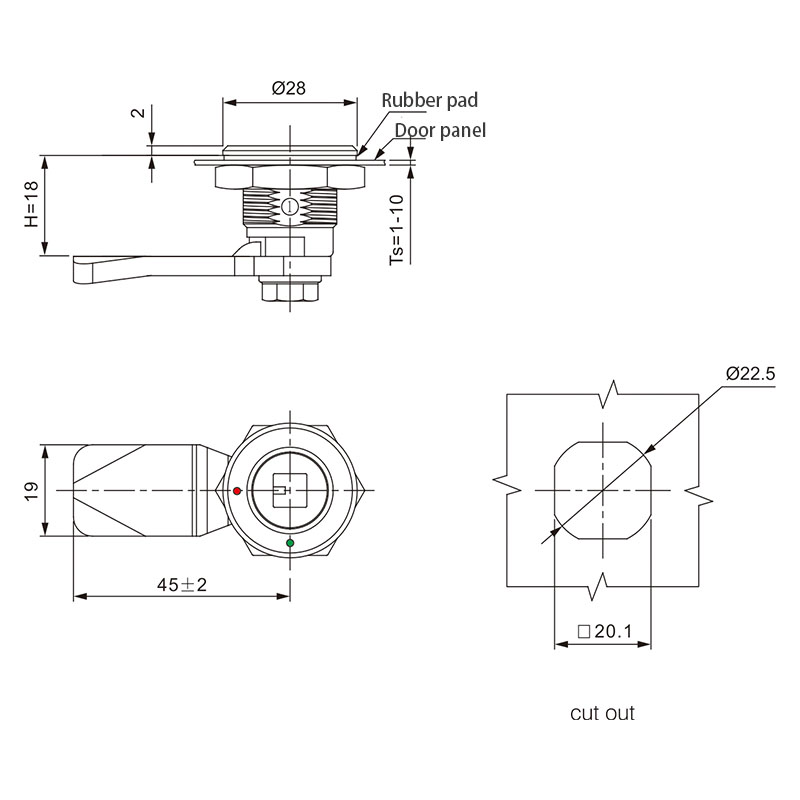 Khóa công nghiệp thép không gỉ chịu tải tĩnh MSC705-3S 270N Khóa công nghiệp thép không gỉ chịu tải tĩnh MSC705-3S 270N