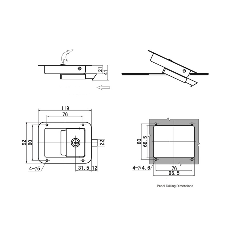MS858-2 448g Khóa cửa tác động bằng thép không gỉ công nghiệp MS858-2 448g Khóa cửa tác động bằng thép không gỉ công nghiệp