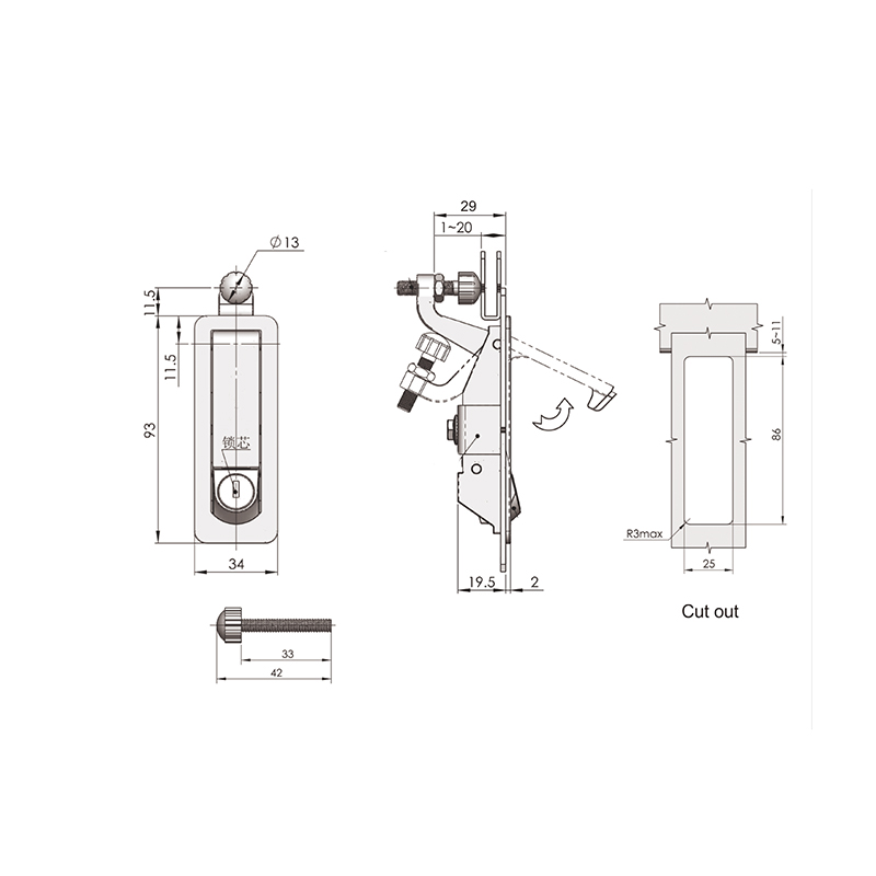 MS708-3B 181g Khóa chốt nén bằng hợp kim nhôm màu đen MS708-3B 181g Khóa chốt nén bằng hợp kim nhôm màu đen