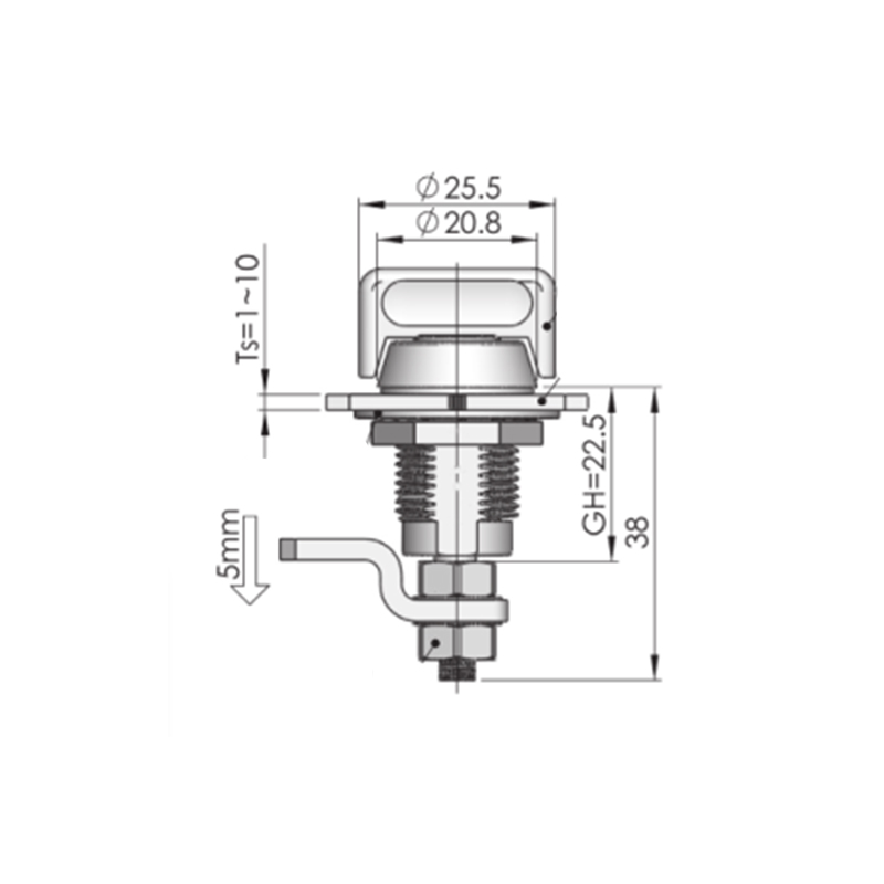 MS816-3S-2 Khóa chốt nén xi lanh vuông 6 * 6 mm MS816-3S-2 Khóa chốt nén xi lanh vuông 6 * 6 mm