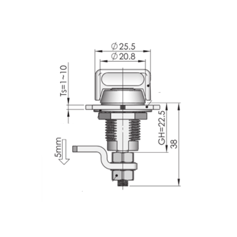 MS816-3S-4 Khóa chốt nén lõi khóa 52g MS816-3S-4 Khóa chốt nén lõi khóa 52g