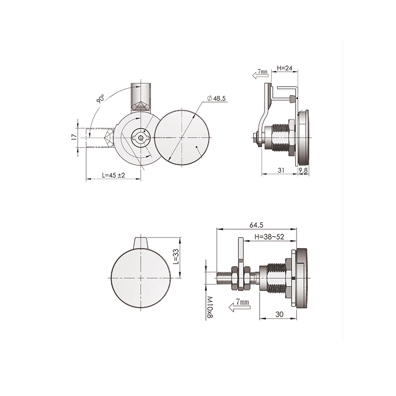 Khóa chốt nén công nghiệp lõi khóa MS823-1A Khóa chốt nén công nghiệp lõi khóa MS823-1A