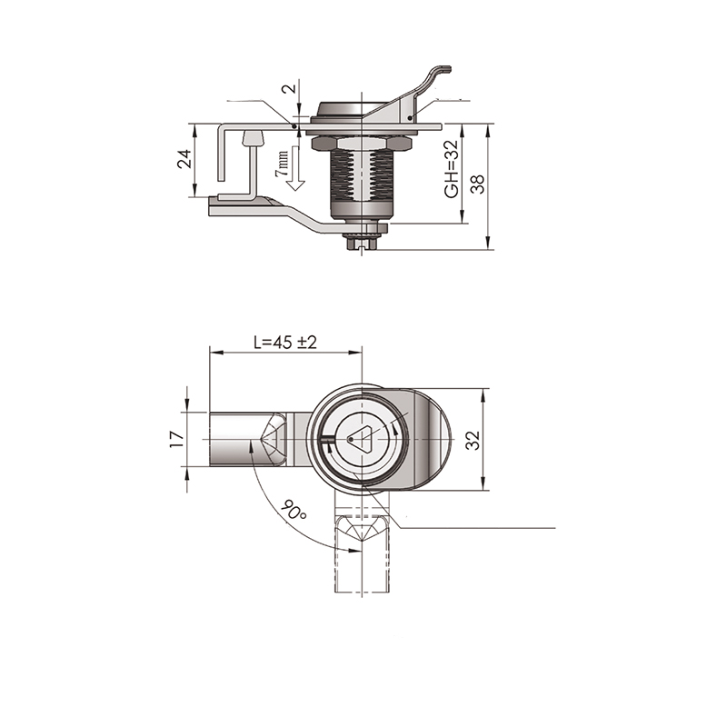 MS816-1F-1 Xi lanh khóa hình tam giác 8 mm Khóa chốt nén chống trộm MS816-1F-1 Xi lanh khóa hình tam giác 8 mm Khóa chốt nén chống trộm
