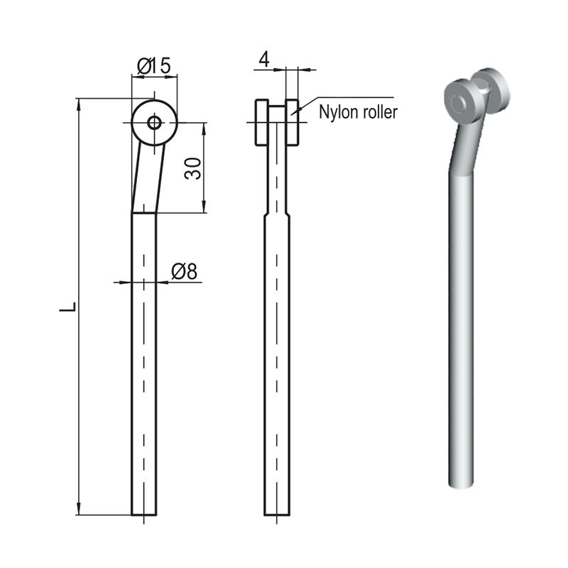 Phụ kiện khóa thanh kết nối con lăn nylon LG001