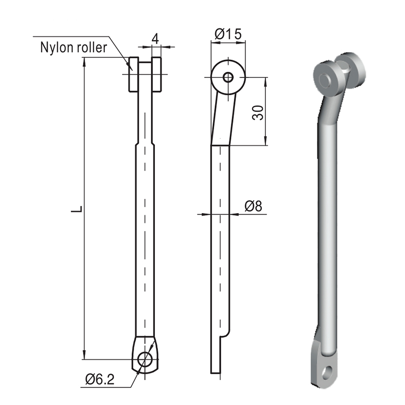 Phụ kiện thanh kết nối công nghiệp con lăn nylon LG007-B